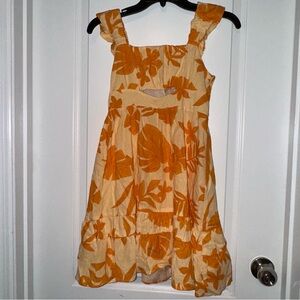 Zara Orange Tropical Dress Size 10
